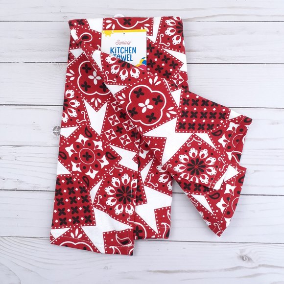 Kitchen Towel Red Bandana Country Dual Purpose - Picture 2 of 3